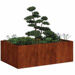 vidaXL Jardinière rouillé 120x80x40 cm acier inoxydable