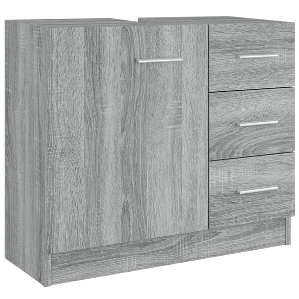 vidaXL Armoire de lavabo Sonoma gris 63x30x54 cm Bois d'ingénierie