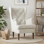 vidaXL Fauteuil Crème Velours