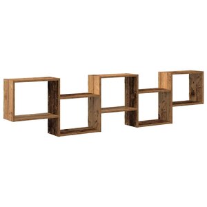 vidaXL Étagère cube murale 5 compartiments vieux bois bois ingénierie