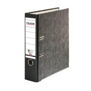 Classeur À Levier Papier Marbré A4 Recycling - Gris-dos Noir - X 20 - Falken