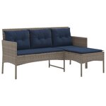 vidaXL Ensemble de canapé de jardin 2 Pièces Gris et bleu marine