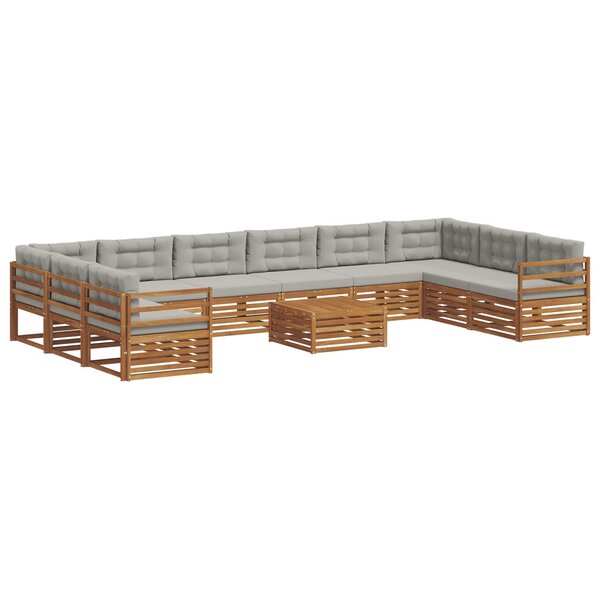 vidaXL Ensembles de canapés 11 pc Gris Naturel et Clair