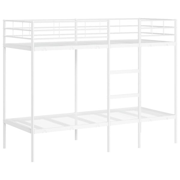 VidaXL Lit superposé sans matelas blanc 80x200 cm acier