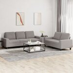 vidaXL Ensemble de canapés 2 Pièces taupe tissu