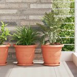 vidaXL Pots de plantes 24 Pièces Rouge brique Ø 26 x 21.5 cm Plastique