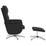 vidaXL Fauteuil inclinable de massage avec repose-pied noir similicuir