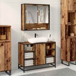 vidaXL Ensemble de mobilier de salle de bain 2 Pièces Bois Ancien