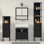 vidaXL Ensemble de meubles de salle de bain 4 pièces en chêne noir en bois d'ingénierie