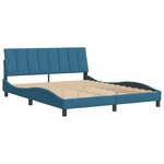 vidaXL Cadre de lit sans matelas Hanko bleu 160x200 cm velours