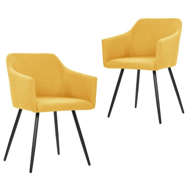 vidaXL Chaises à manger lot de 2 jaune tissu