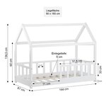 Lit enfant 80x160 matelas cabane barrières