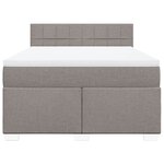 vidaXL Sommier à lattes de lit avec matelas Taupe 140x200 cm Tissu