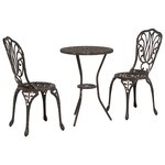 Ensemble de Jardin Bistro 3 Pièces en Aluminium