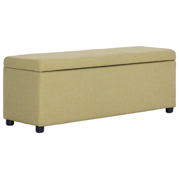 vidaXL Banc avec compartiment de rangement 116 cm Vert Polyester