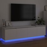 vidaXL Meuble TV avec LED Blanc 180 x 38 x 49 cm Bois d'ingénierie