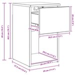 vidaXL Armoire de lit Blanc 29 x 31 5 x 49 cm Bois d'ingénierie