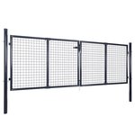 vidaXL Portail en maille de jardin Acier galvanisé 289x75 cm Gris