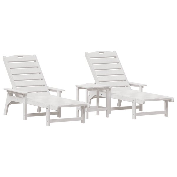 Ensemble de salon de jardin vidaXL 3 pièces blanc HDPE