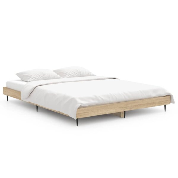 vidaXL Cadre de lit sans matelas chêne sonoma 135x190 cm