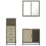 vidaXL Ensemble de meubles de salle de bain 3 Pièces chêne sonoma