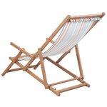 vidaXL Chaise pliable de plage Tissu et cadre en bois Multicolore