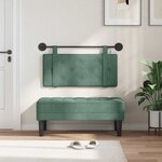 vidaXL Tête de lit suspendue Avec lumière LED Vert Mer Velours