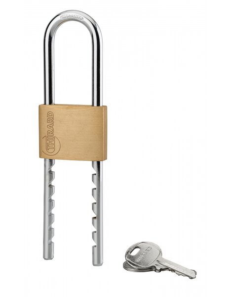 THIRARD - Cadenas à clé Anse Réglable  laiton  intérieur  anse acier  50mm  2 clés