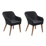 vidaXL Chaises d'extérieur lot de 2 avec coussins Résine tressée Noir