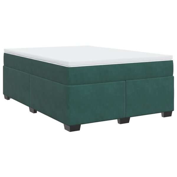 vidaXL Sommier à lattes de lit et matelas Vert foncé 140x200cm Velours
