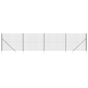 vidaXL Clôture en treillis métallique et ancrage anthracite 1 6x10 m