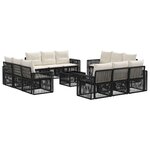 vidaXL Ensemble de canapé de jardin 13 Pièces Noir et blanc crème