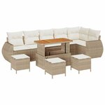 vidaXL Ensemble de canapé de jardin 10 Pièces Beige et crème Poly Rattan