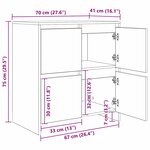 vidaXL Buffets 2 Pièces chêne artisanal 70 x 41 x 75 cm Bois d'ingénierie