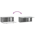 vidaXL Meuble TV mural 78 5 x 31 x 30 cm Sonoma gris Bois d'ingénierie