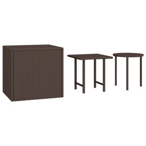 vidaXL Tables d'appoint 3 Pièces marron résine tressée