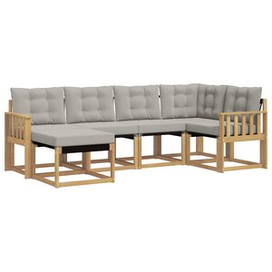 vidaXL Ensemble de canapés d'extérieur 6 pc Blanc et gris clair