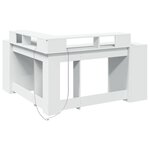 vidaXL Bureau avec lumières LED blanc 152x152x91 cm bois d'ingénierie