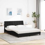 vidaXL Lit avec matelas Hanko noir 160x200 cm tissu