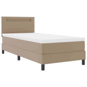 vidaXL Cadre de lit avec matelas Cappuccino 90 x 200 cm Faux cuir