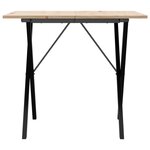 vidaXL Table à manger cadre en X 80x80x75 cm bois de pin massif fonte