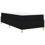 vidaXL Lit à ressorts avec matelas Noir et Blanc 90 x 200 cm tissu
