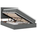 vidaXL Lit avec rangement et matelas Gris foncé 140 x 190 cm tissu
