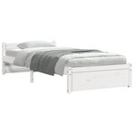 vidaXL Cadre de lit sans matelas blanc bois massif 100x200 cm