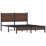 vidaXL Cadre de lit en métal sans matelas chêne marron 137x190 cm