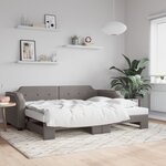 vidaXL Lit de jour avec lit gigogne taupe 80x200 cm tissu