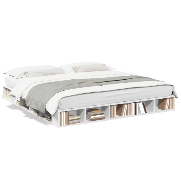 vidaXL Cadre de lit sans matelas blanc 180x200 cm