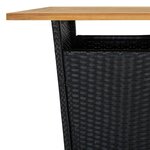 vidaXL Ensemble de bar de jardin 3 Pièces avec coussins noir poly rotin