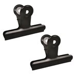 2 pinces double clip en métal noir 9 x 7 x 4 cm