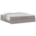 VidaXL Cadre de lit ottoman avec matelas taupe 180x200 cm tissu
